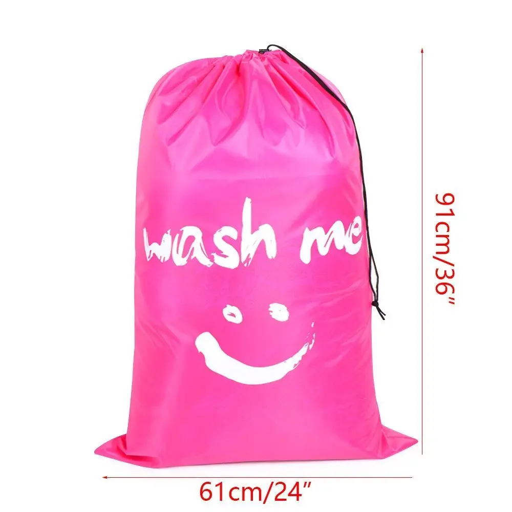 Nylon Laundry Bag Wash Me Travel Storage Pouch Machine Washable Dirty Clothes Organizer Wash Drawstring Bag