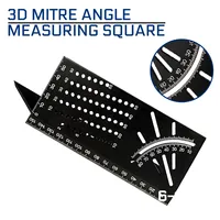 3D Mitre Angle Ruler 45 90 Degree Angle Measuring Square Aluminum Alloy Punctuation Marking Gauge Framing Protractor Woodworking