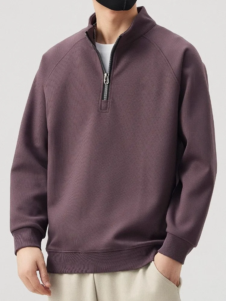 

Aymelon American Sle Heavyweight Hoodie Men's Spring Autumn Winter Loose Fit Zipper Pure Color Base Layer Trendy irt