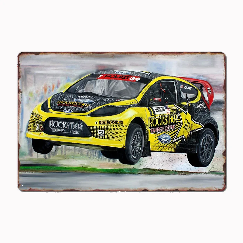 Tanner Foust RallyCross Limited Edition Print A2 Car Metal Poster Sign Club Custom Indoor Wall Tin Sign Room Decor Home Decor