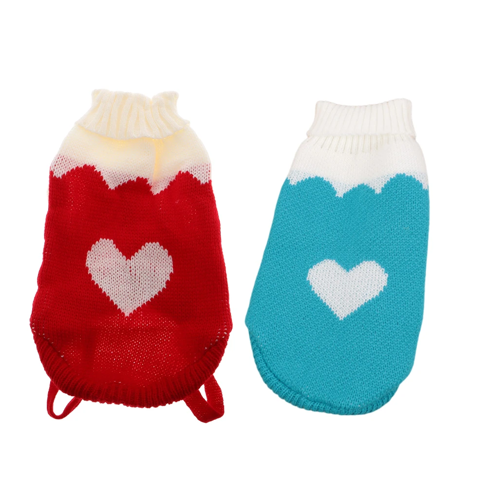 

2 pcs Pet Small Dog Clothes For Boys Colorful Lapel Knitted Winter Dog Clothes Durable Cozy Stylish Pet Clothing
