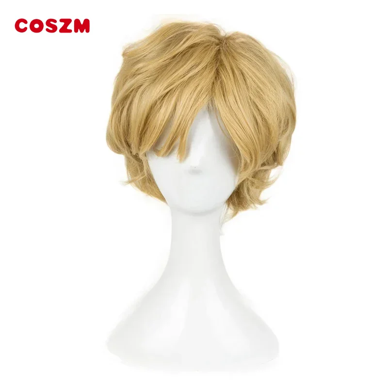 Короткий парик Sailor Uranus Tenoh Haruka на заказ, костюм для косплея, льняной блондин, термостойкий парик из синтетических волос, сетка для волос и PM ZML