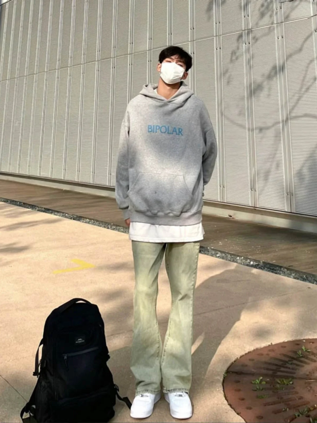 

Мужские джинсы прямого кроя цвета желтой грязи с высокой талией, на молнии, модные, брендовые, длинные брюки, весна-осень, в американском уличном стиле