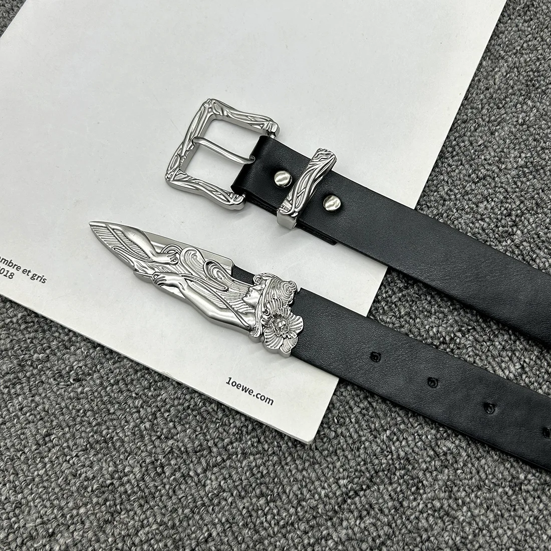 Модный готический панк хип-хоп рок-стиль джинсы Y2K ремень из искусственной кожи женский ремень в стиле ретро с резной иглой и пряжкой для мужчин