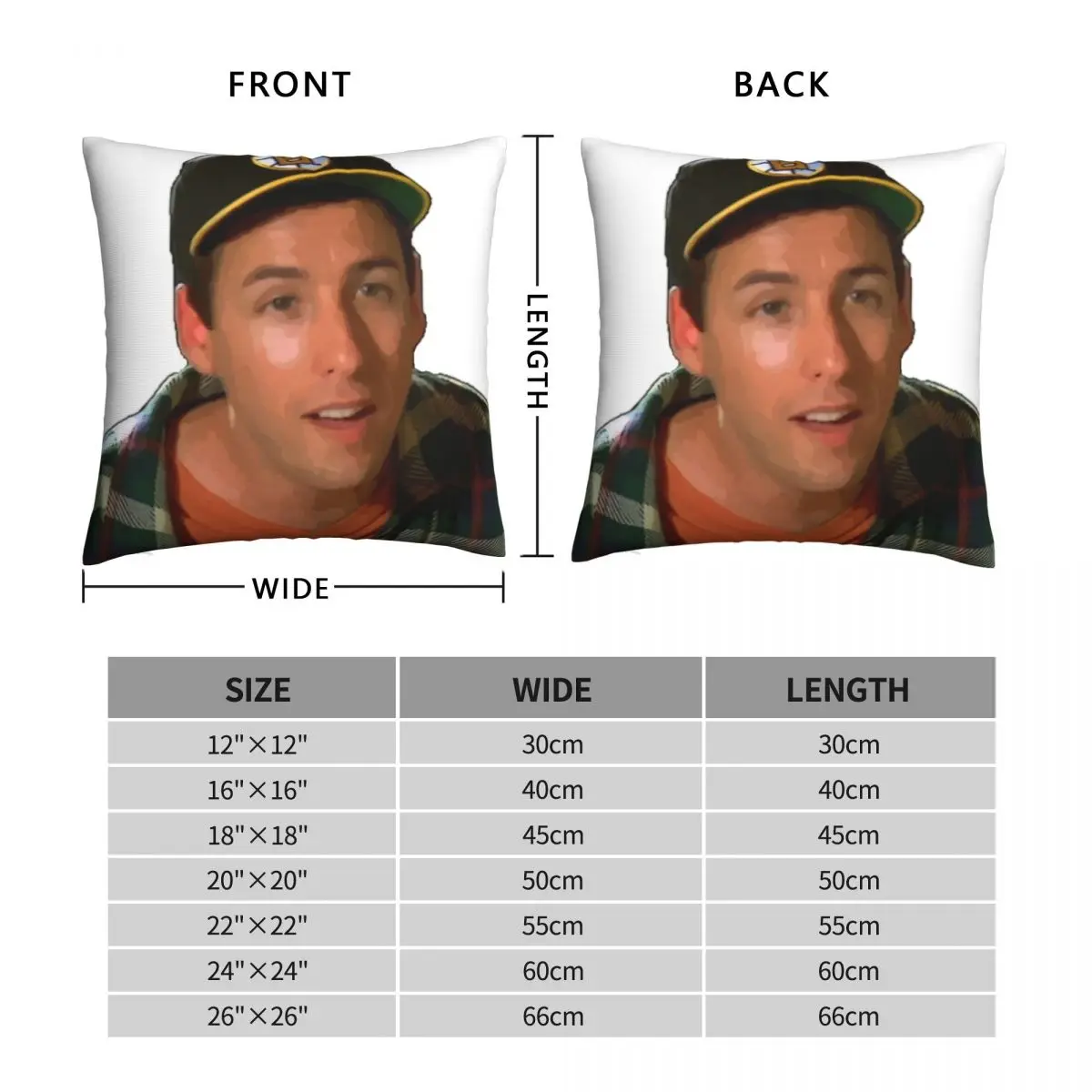 Happy Gilmore Adam Sandler Square Pillowcase Polyester Linen Velvet Pattern Zip Decor Throw Pillow Case Sofa Cushion Cover