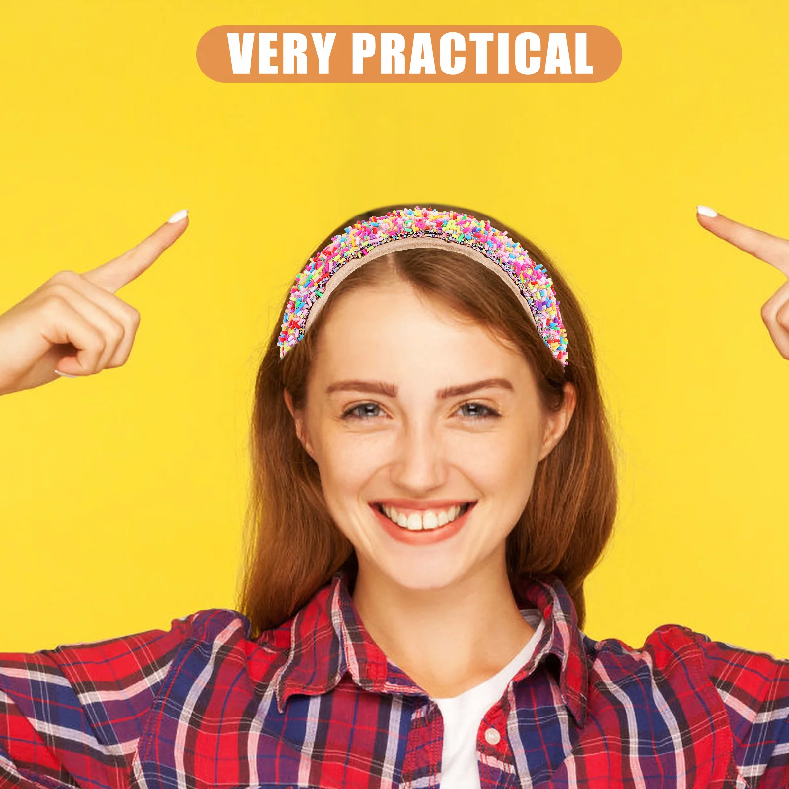 عصابة رأس واسعة مزينة بلون الحلوى، عصابة رأس مريحة ومرنة للنساء والفتيات المراهقات وإكسسوارات الموضة