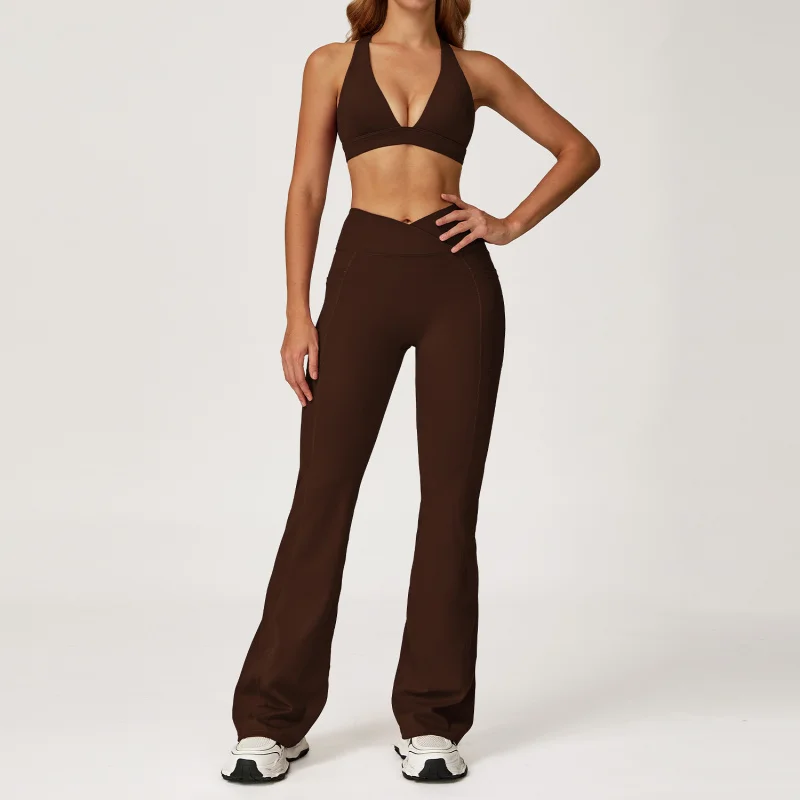 BIANHUI الملابس النسائية 2 قطعة تجريب رياضية اليوغا مجموعة ضيقة الجري اللياقة البدنية الملابس مثير حمالة صدر رياضية بدلة رياضية #5