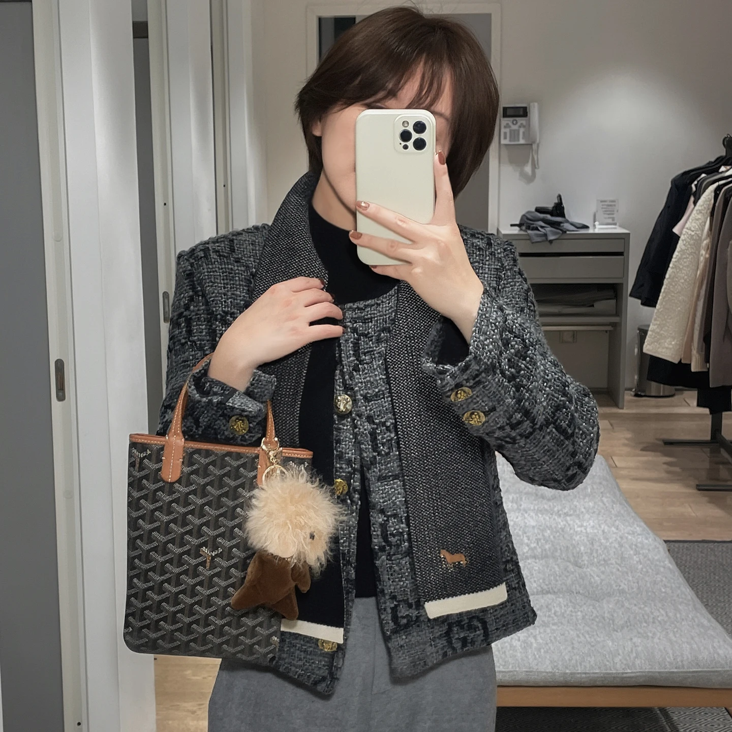 

Comfortable Woolen Letter Pattern Light Touch Sle Single Buttoned Small Fraance Wind Coat T292 Ele Long Sve Outerwear