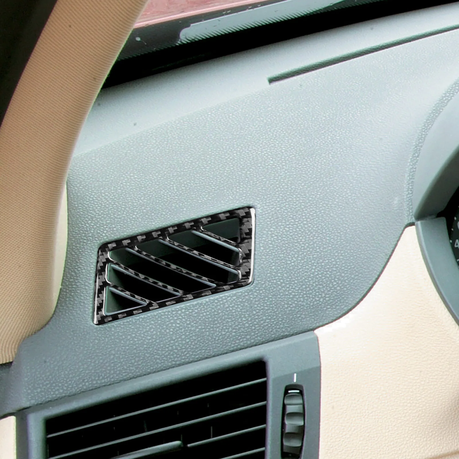 Accesorios de fibra de carbono Real para coche, cubierta embellecedora de ventilación de aire desempañante, pegatina suave para BMW X3 E83 2004 2005 2006 2007 2008 2009 2010