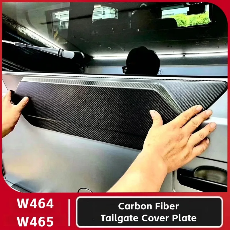 Carbon Fiber Tailgate Cover For Benz G Class G350 G400 G450d G500 G63 W464 W465 2019‑2026 Rear Trunk Panel Exterior Decor Parts