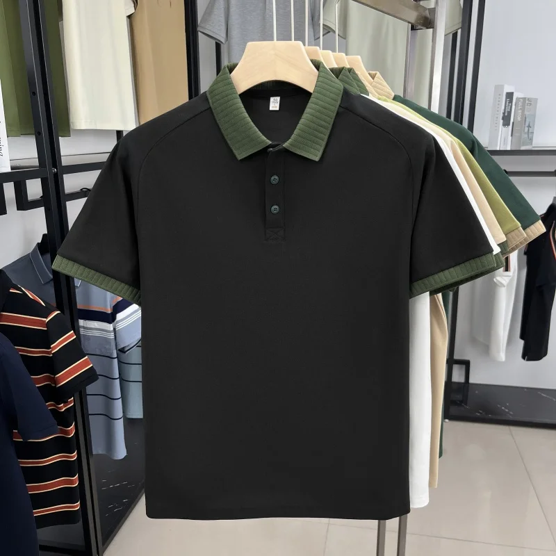 Herren Kurzarm Luxus Qualität Einfarbig Poloshirt Designer Sommer Mode Lässig Atmungsaktiv Revers T-Shirt Top Herrenbekleidung – Detail 3