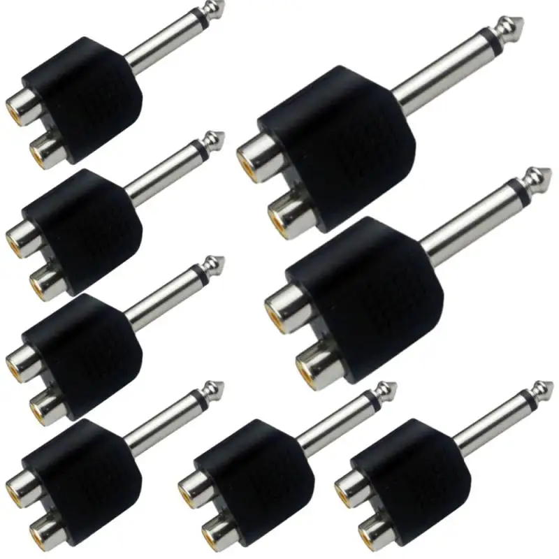 6.5mm turn double lotus adapter microphone guitar microphone audio mixer 6.5 pairs of RCA female AV mono interface