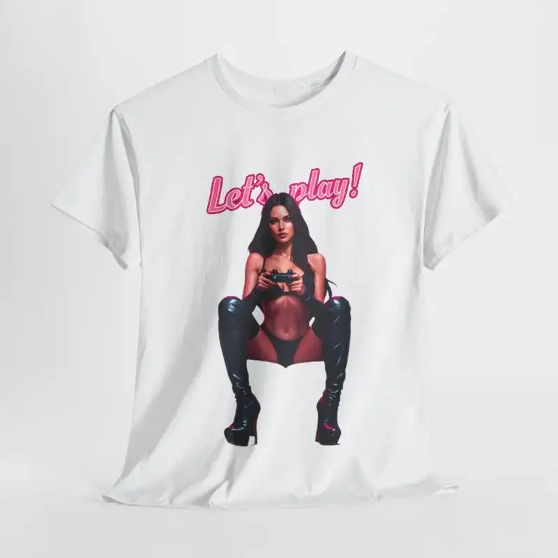 Lets Play Gamers Men s Womens Cotton Funny T Shirt