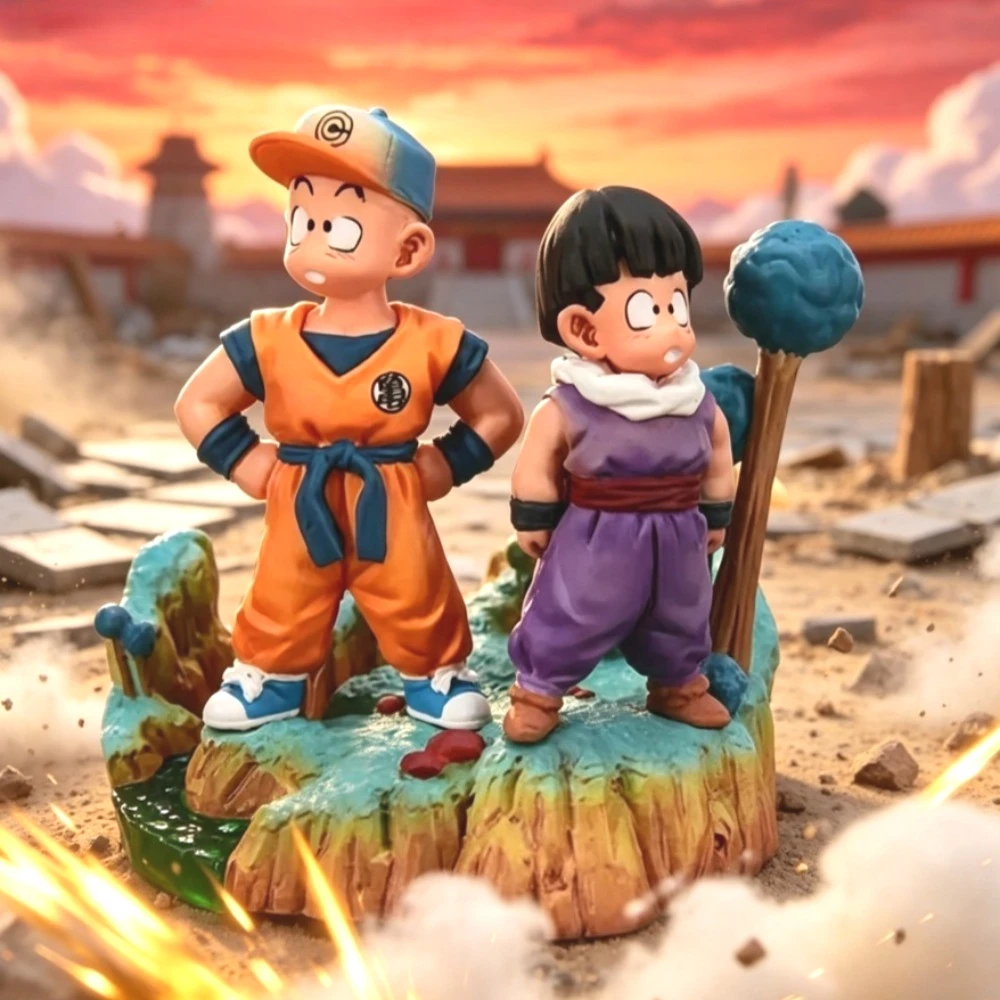 6cm/2.36in Anime Dragon Ball Figure Krillin And Gohan Action Figures Pvc Statue Desktop Ornamen Collection Model Toys Gifts