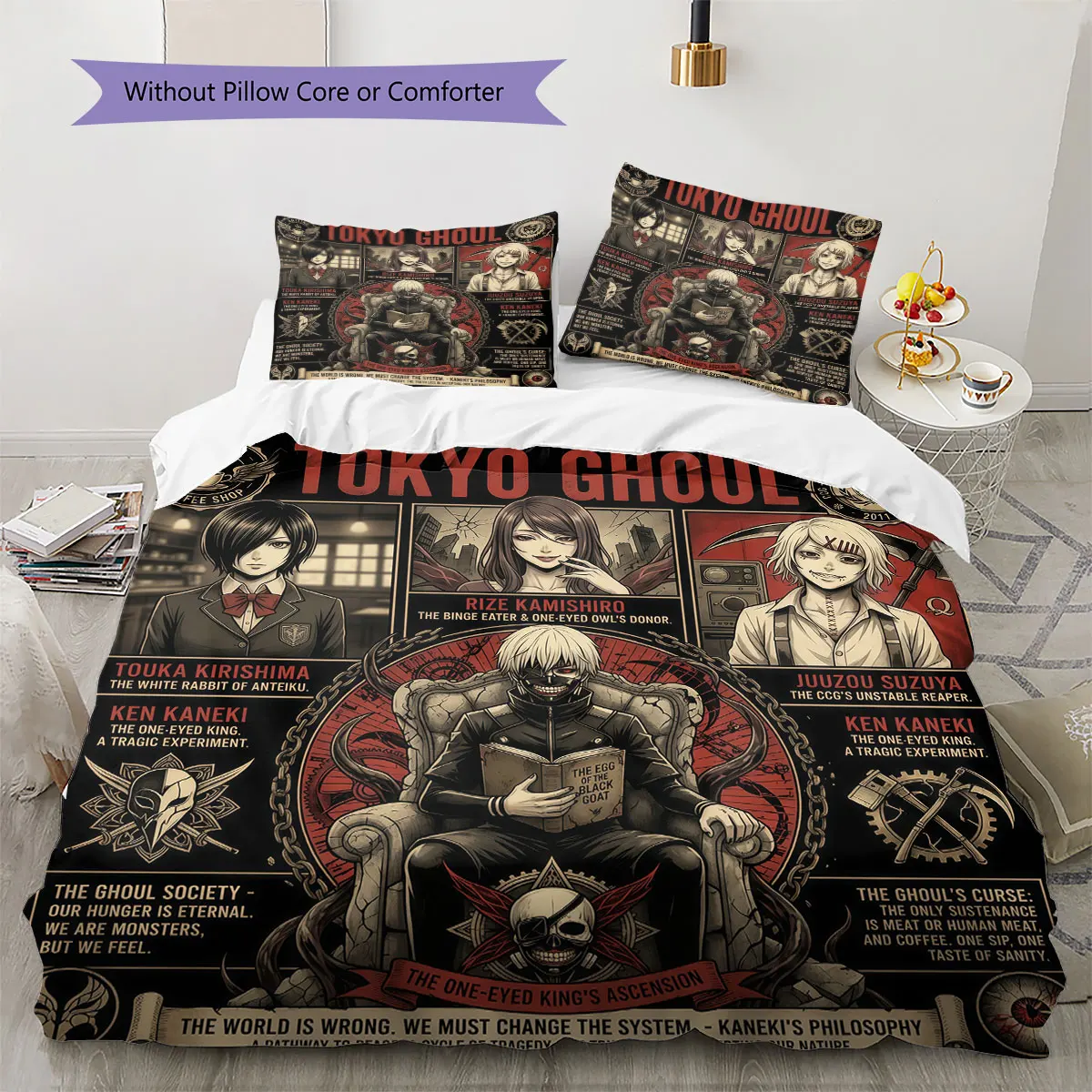 Tokyo Ghoul Soft Duvet Cover Kid's Bedding Set,Extra Large Size Christmas Gifts Various Sizes Available -HE144