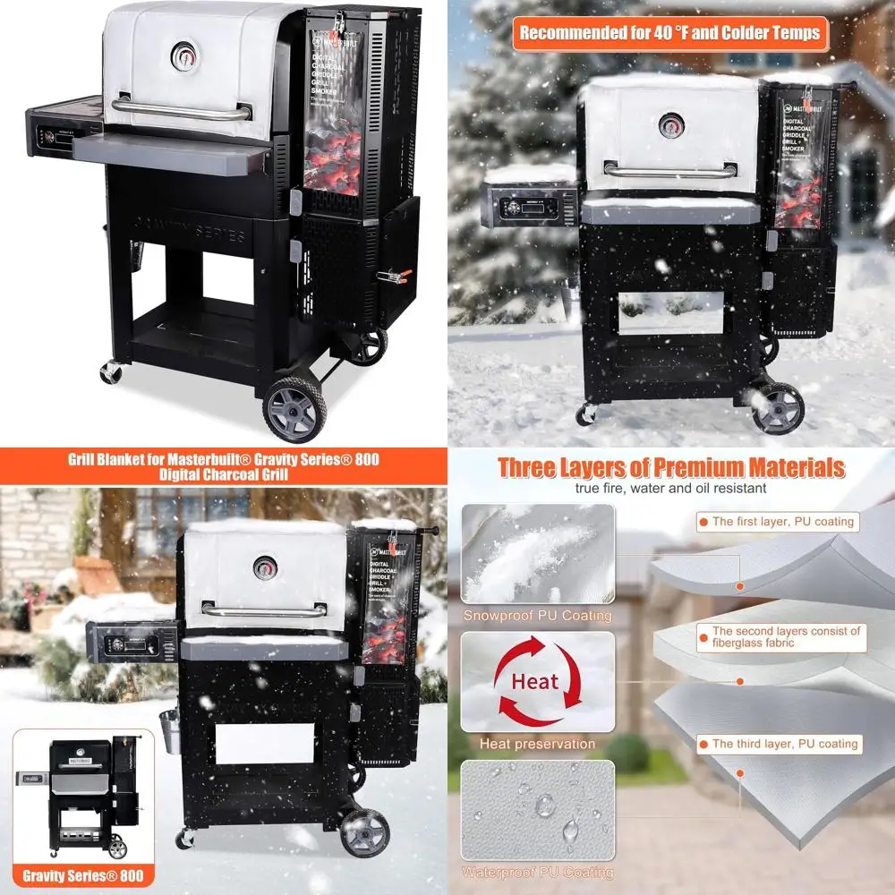 

Thermal Insulation Cover for Digital Charcoal Grills and Smokers - Enhances Heat Retention and Fuel Efficiency