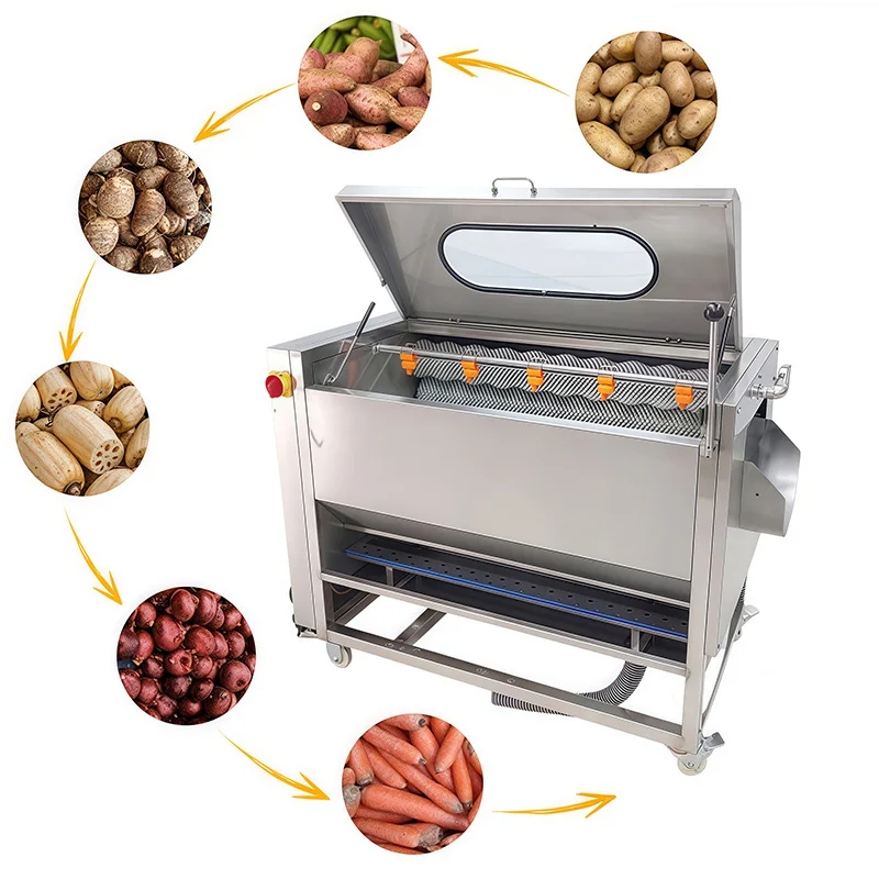 Automatic Multifunctional Potato Peeler Machine Commercial Vegetable Washer Peeler for Taro Carrot Beetroot