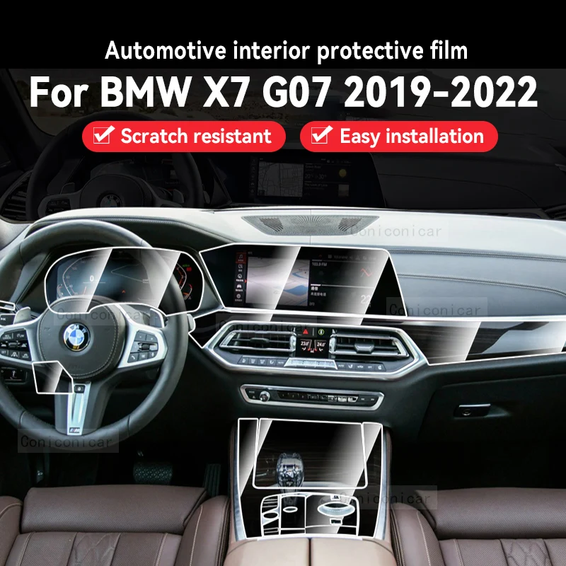 

For BMW X7 G07 2019-2022 Panel Dashboard Navigation Automotive Interior Protective Film TPU Anti-Scratch Accessories