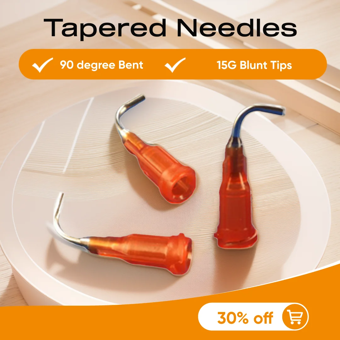 1000pcs 90 degree 15G Tapered Needles Blunt Tips Glues Adhesives Dispenser Bent Dispensing Needle Tips Glue Sealants Bent Needle