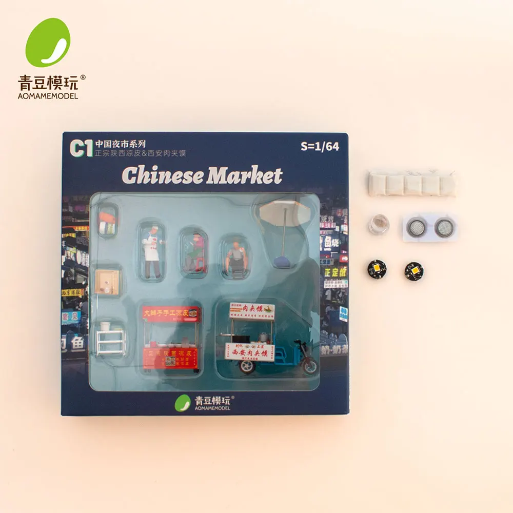 1/64 Night market s Model Kit-High Precision 3D Printed Resin Miniature Food Stall for Model Diorama Model DIY Scene Collectible view 6
