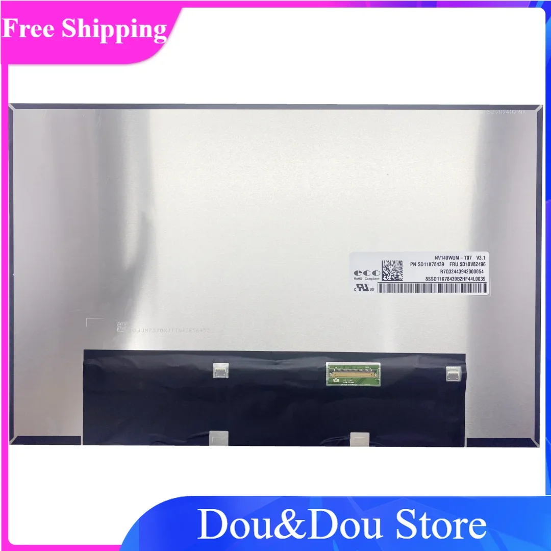 

NV140WUM-T07 V3.1 1920x1200 14.0''inch IPS Laptop Original Display Replacement Panel Matrix LCD screen