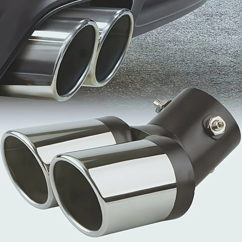 High-end dual-exhaust car exhaust pipe, universal modified muffler, pointed tail throat design, enhanced power sound
