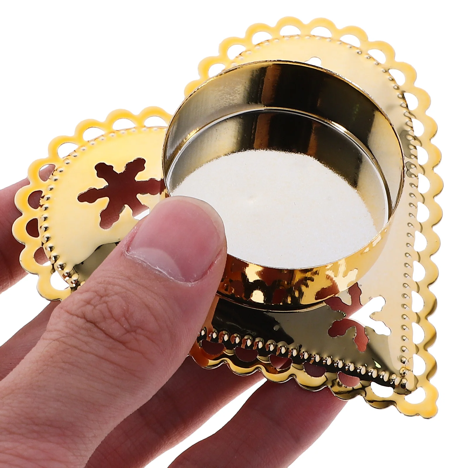 

2Pcs Heart Shape Metal Holder for Christmas Tealight Stand Desktop Decor Xmas Candlestick Tabletop Ornament