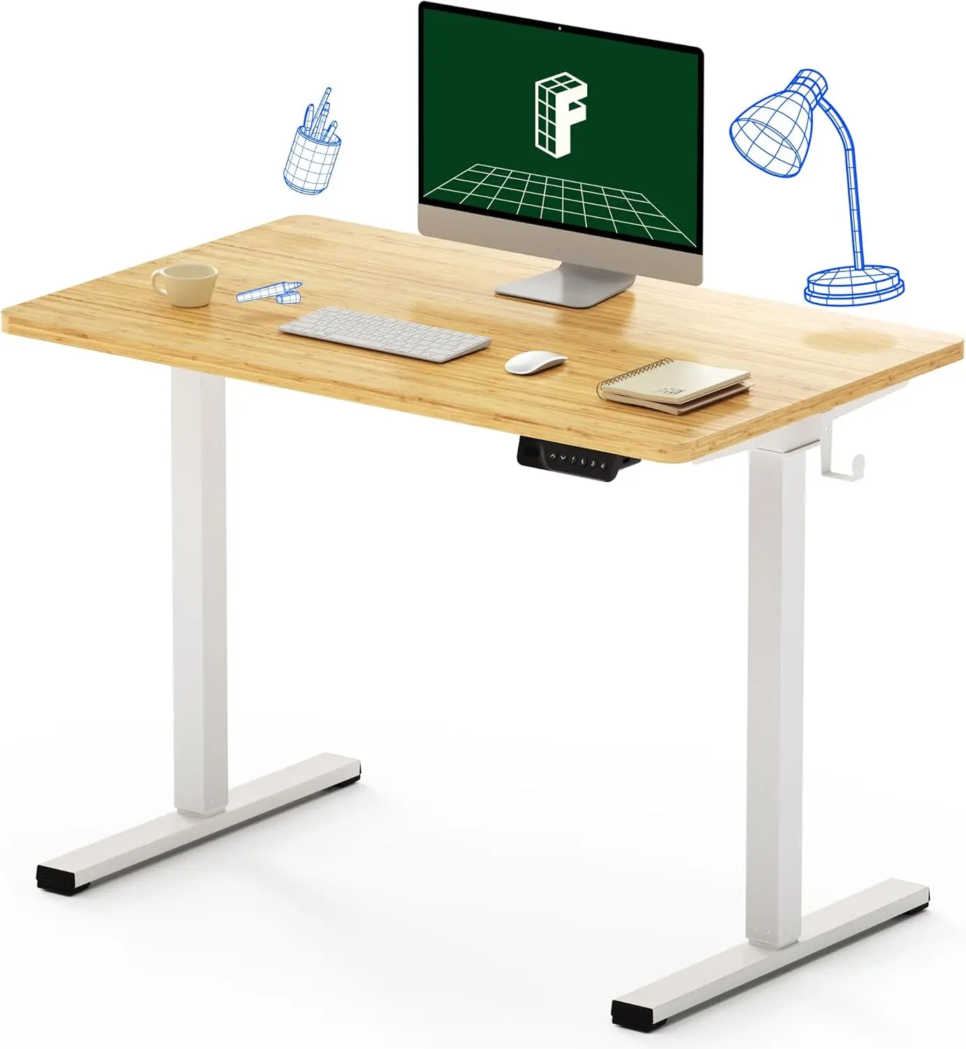 FLEXISPOT Standing Desk Electric Stand Up Desk with 40 x 24 Inches Ergonomic Memory Controller Height Adjustable Desk with USB