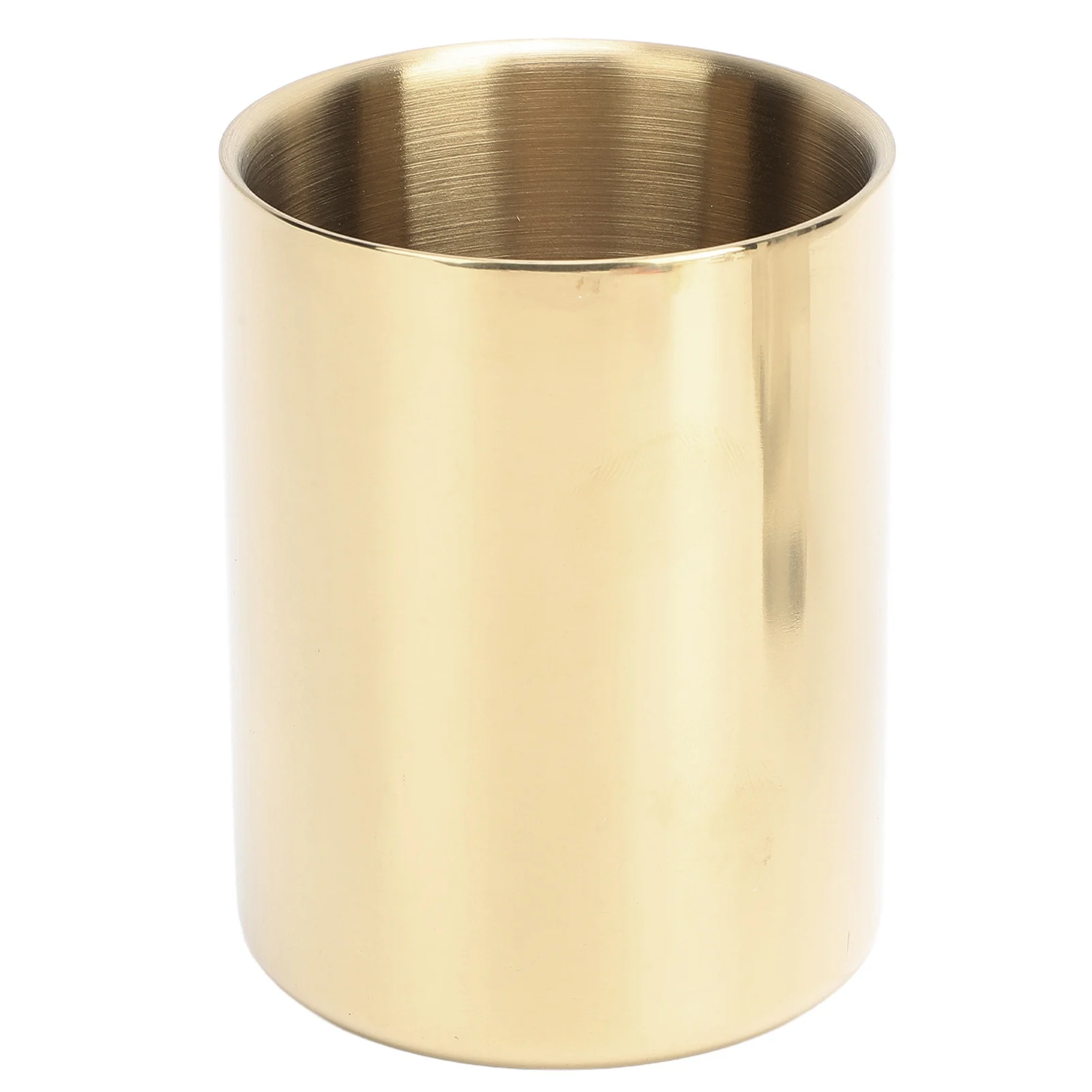 Stifthalter-Organizer im nordischen Stil, robuste Blumenvase aus Edelstahl, goldfarben, runder Bleistiftbecher für Büro, Arbeitszimmer, Schreibtisch