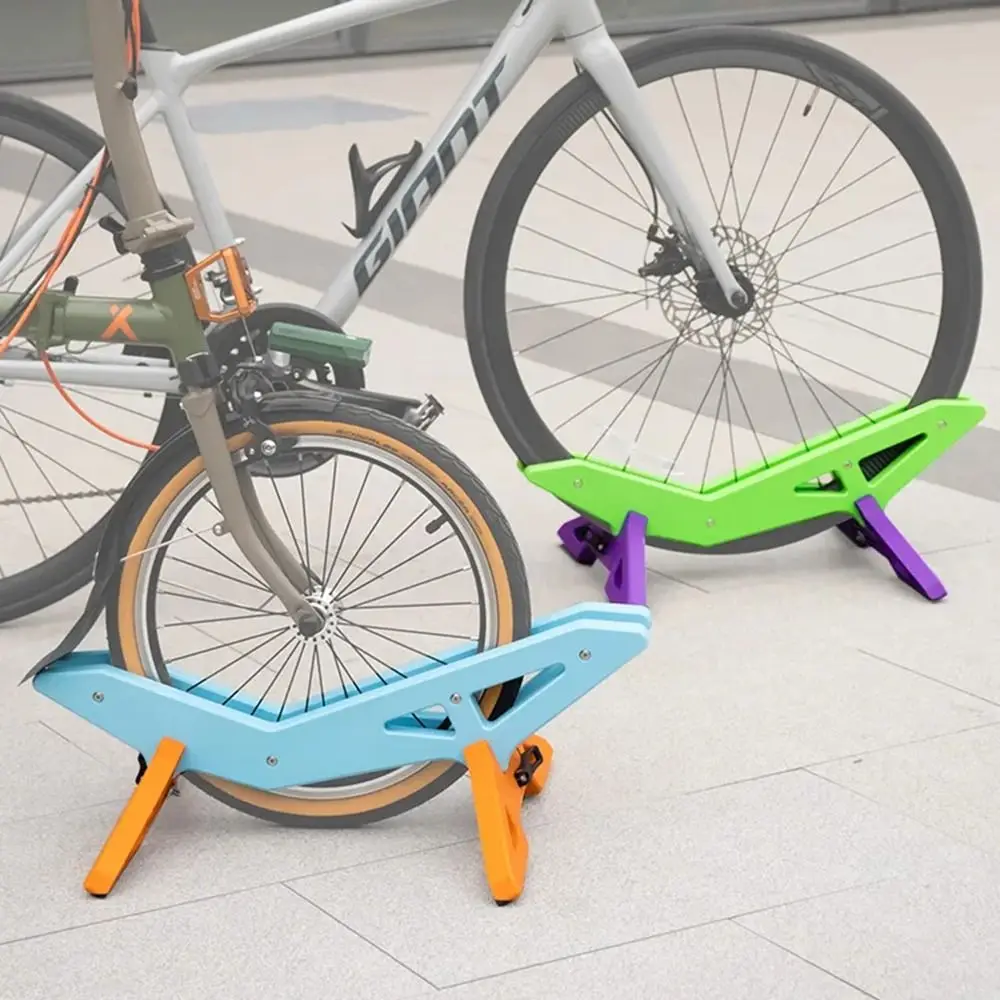 

Регулируемая подставка для парковки велосипеда, противоскользящая портативная фиксированная подставка для ног для езды на велосипеде, быстросъемная полка для хранения велосипеда с защитой от царапин