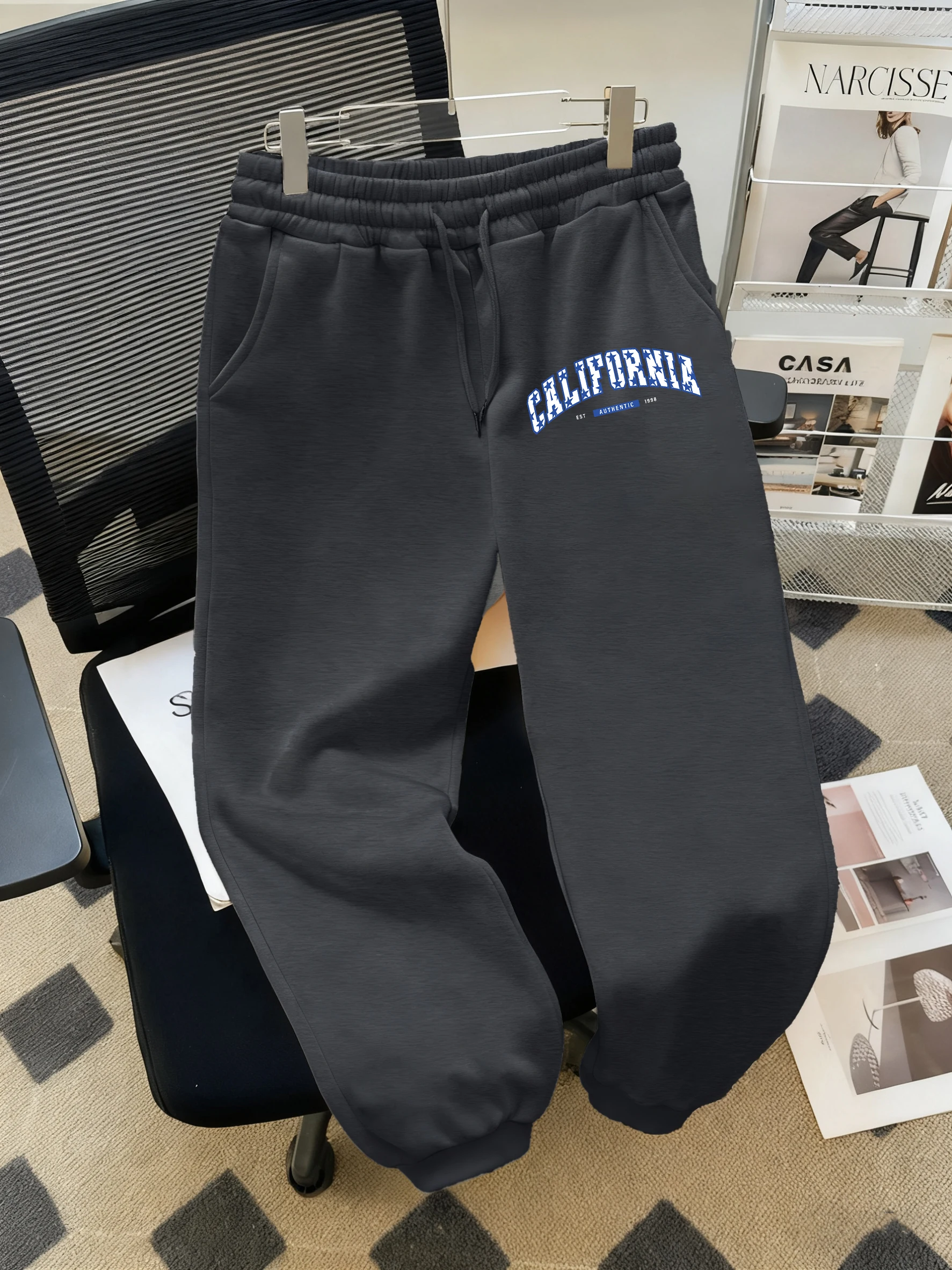 كاليفورنيا أصيلة إلكتروني الإبداعية طباعة المرأة Sweatpant عارضة الشارع السراويل الصوف الركض Sportpants أزياء الخريف السراويل