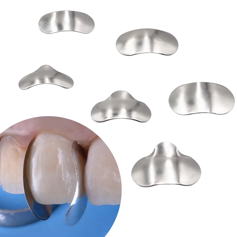 100pcs/set Dental Matrix Sectional Contoured Metal Matrices Bands Dental Matrix Rings Full Teeth Replacement Dentsit Oral Care