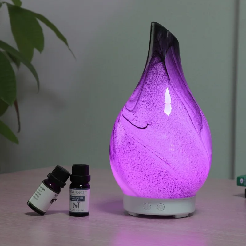 Patterned Glass USB Aromatherapy Atomizer Ultrasonic Humidifier for Bedroom Living Room - Interior Craft Essential Oil Diffuser