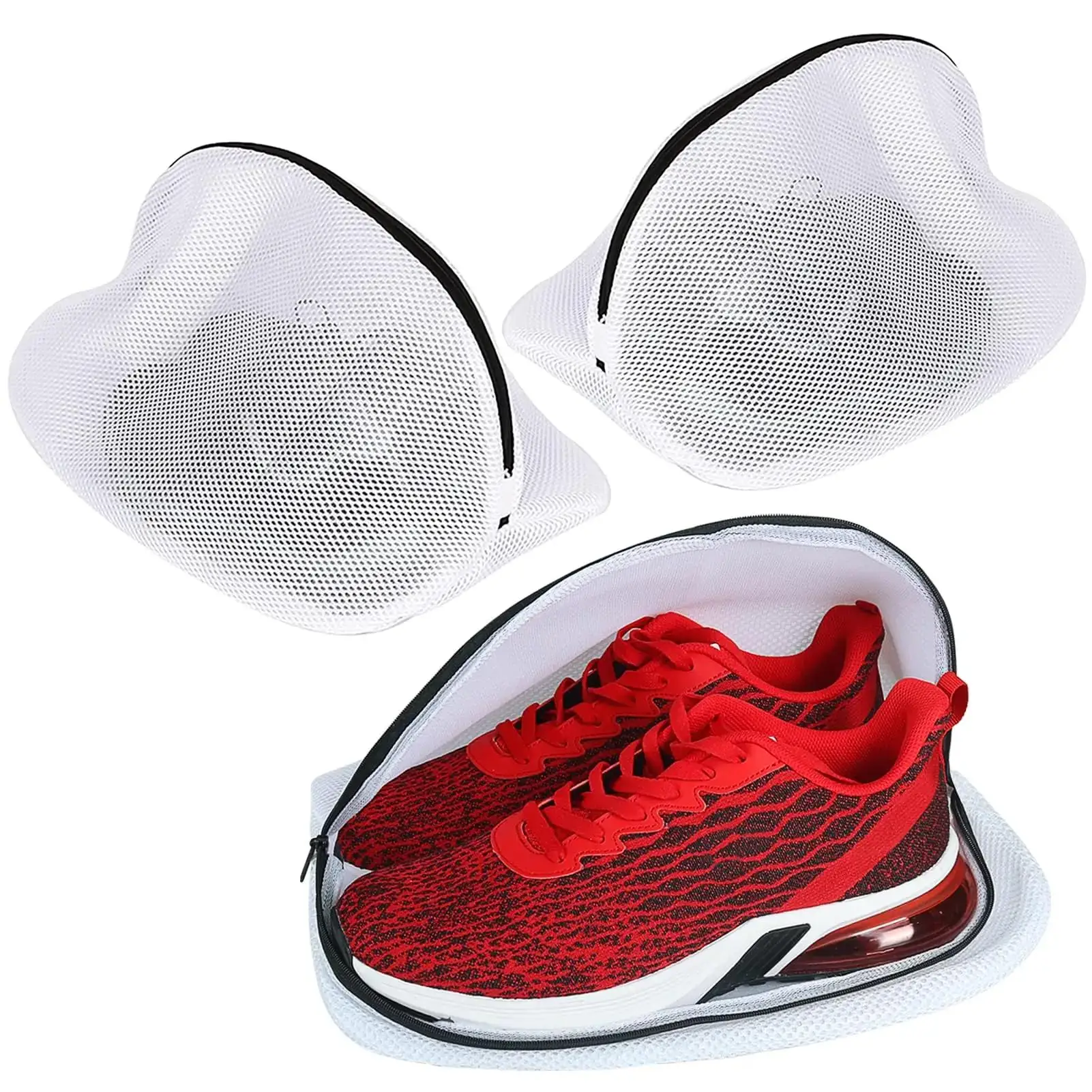 2pcs Shoe Washing Bag, Storage Bag Mesh Shoe Laundry Bags With Zip Closure For Sneakers, Running Shoes, Socks Organizer