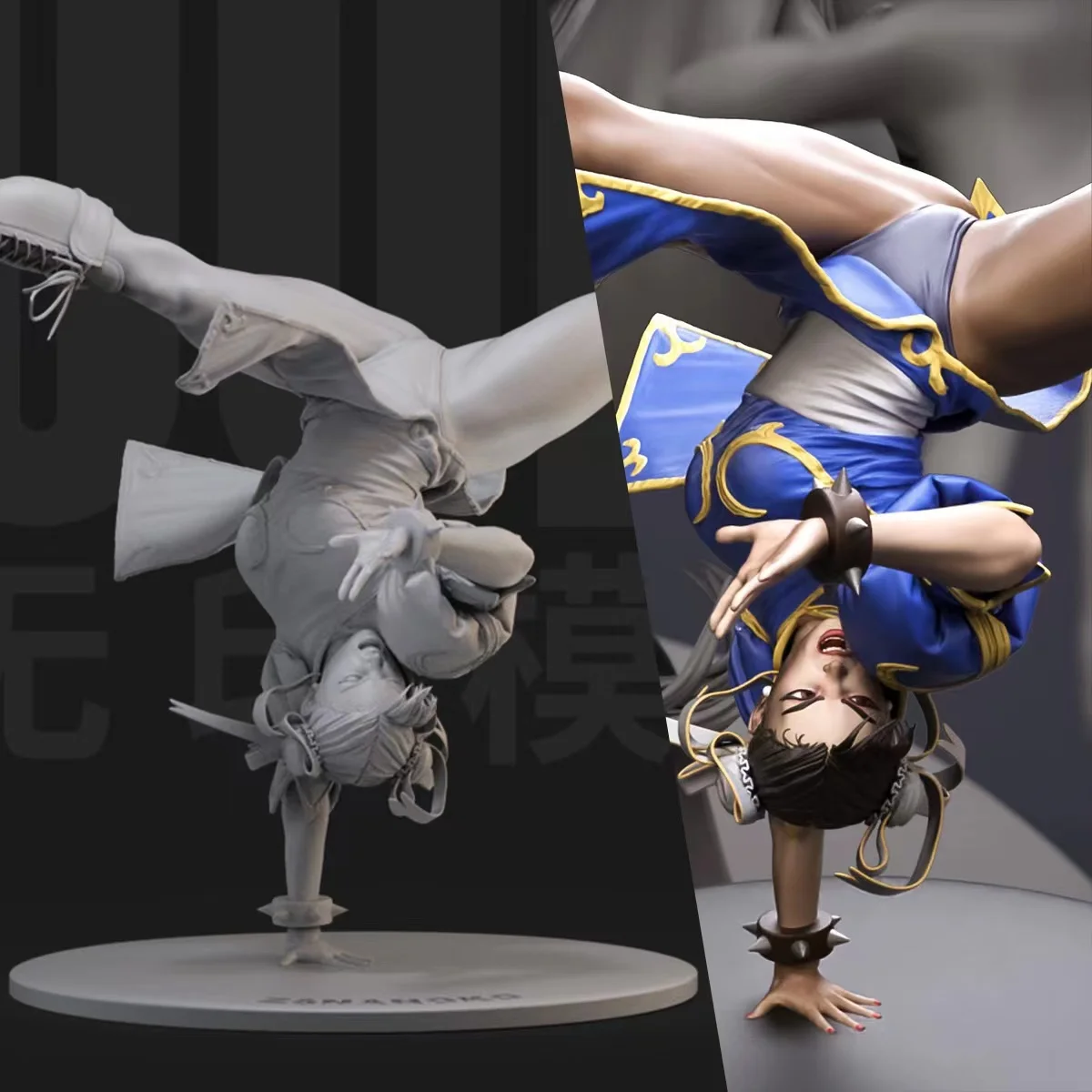 

1/24 Street Overlord Chunli Swirl Crane Foot GK White Mold figure 3D Printing Resin Model