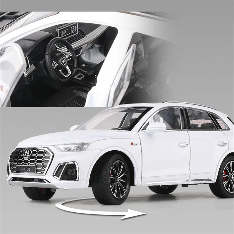 1:24 AUDI Q5 SUV Alloy Car Model Diecast & Toy Vehicle Metal Car Model High Simulation Collection Sound and Light Childrens Gift