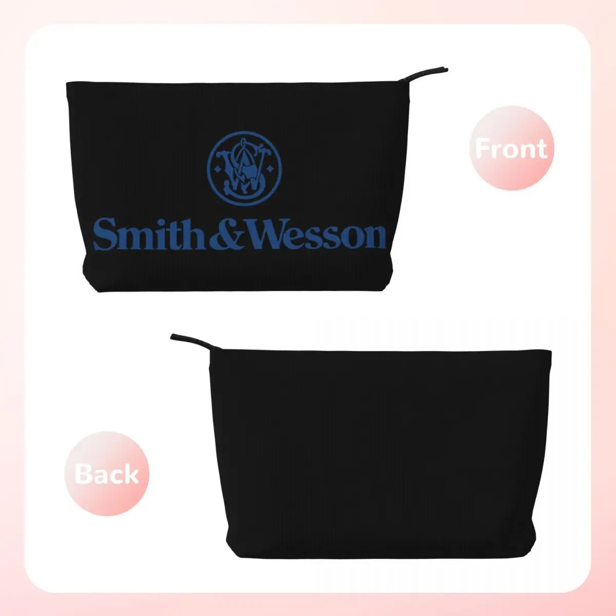 Smith Wesson-neceser de viaje de pana para mujer, bolsa de almacenamiento de maquillaje, organizador de maquillaje, embrague de almacenamiento