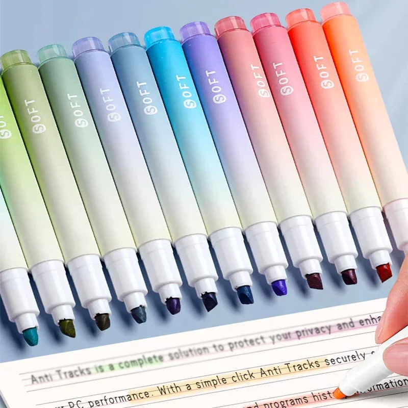 12 Pcs Colored Eye Highlighters with 4mm Wide Tip. Suitable for School Student Ledger, Marking, Drawing, Doodling