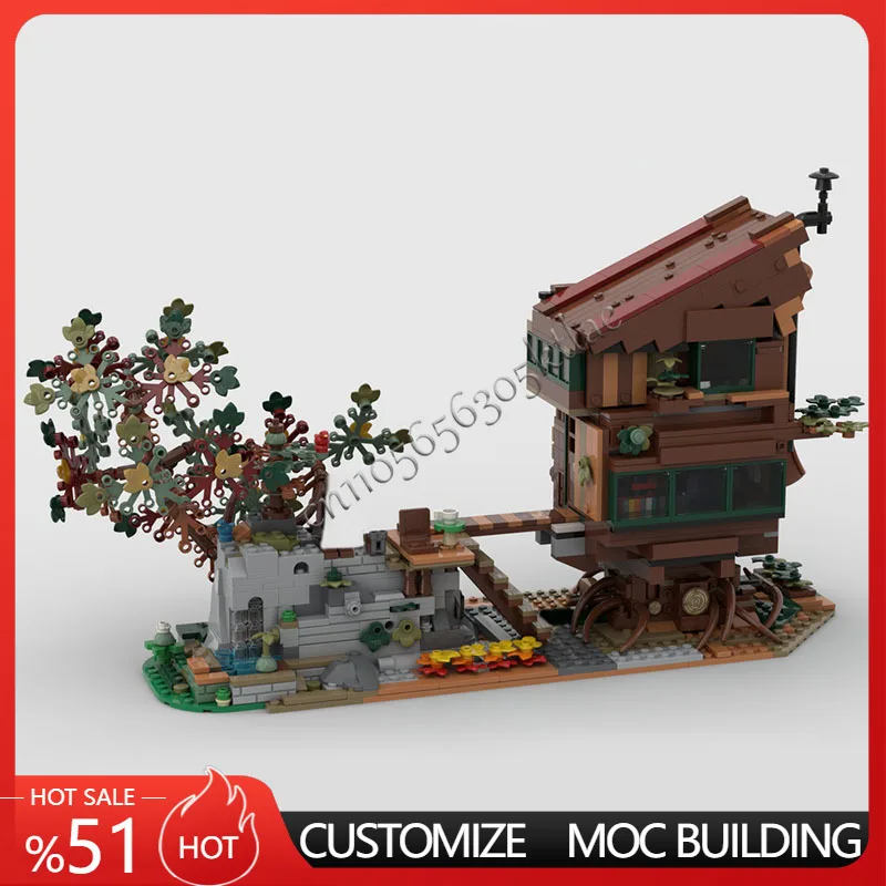 

1290PCS MOC Customize Cities Cosy Cabin Build Street View Model Custom Puzzle Technology DIY Creative Assembly Kids Toys Gifts