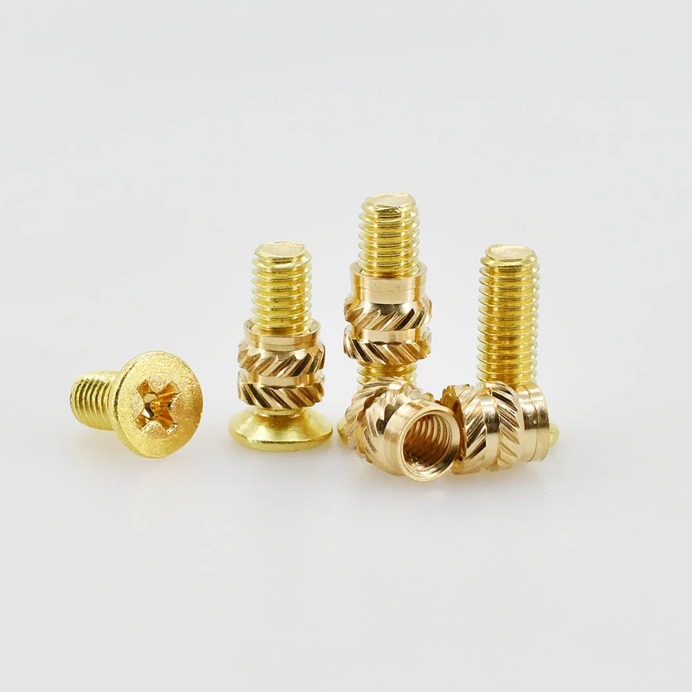 Brass Bolt Screw Kit Knurled Hot Melt Heating Insert Nuts Insertion 3D Printer Laptop Insertnut Set Copper Threaded Nut Inserts