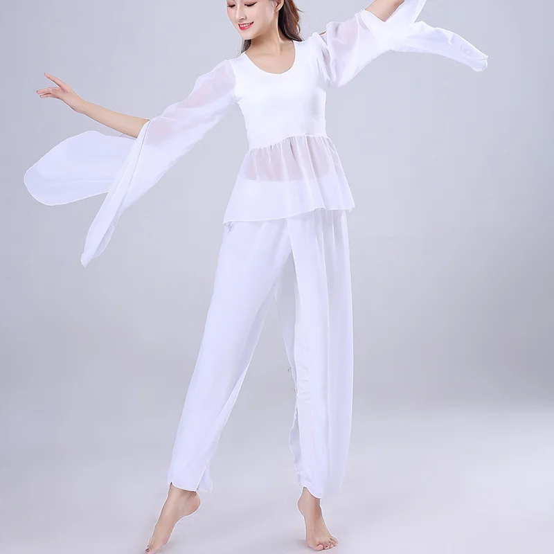 Spodnie do tańca latynoamerykańskiego z rozcięciem, szyfonowe spodnie do tańca nowoczesnego, do ćwiczeń tańca klasycznego, na występy sceniczne, do tańca brzucha i lirycznego.