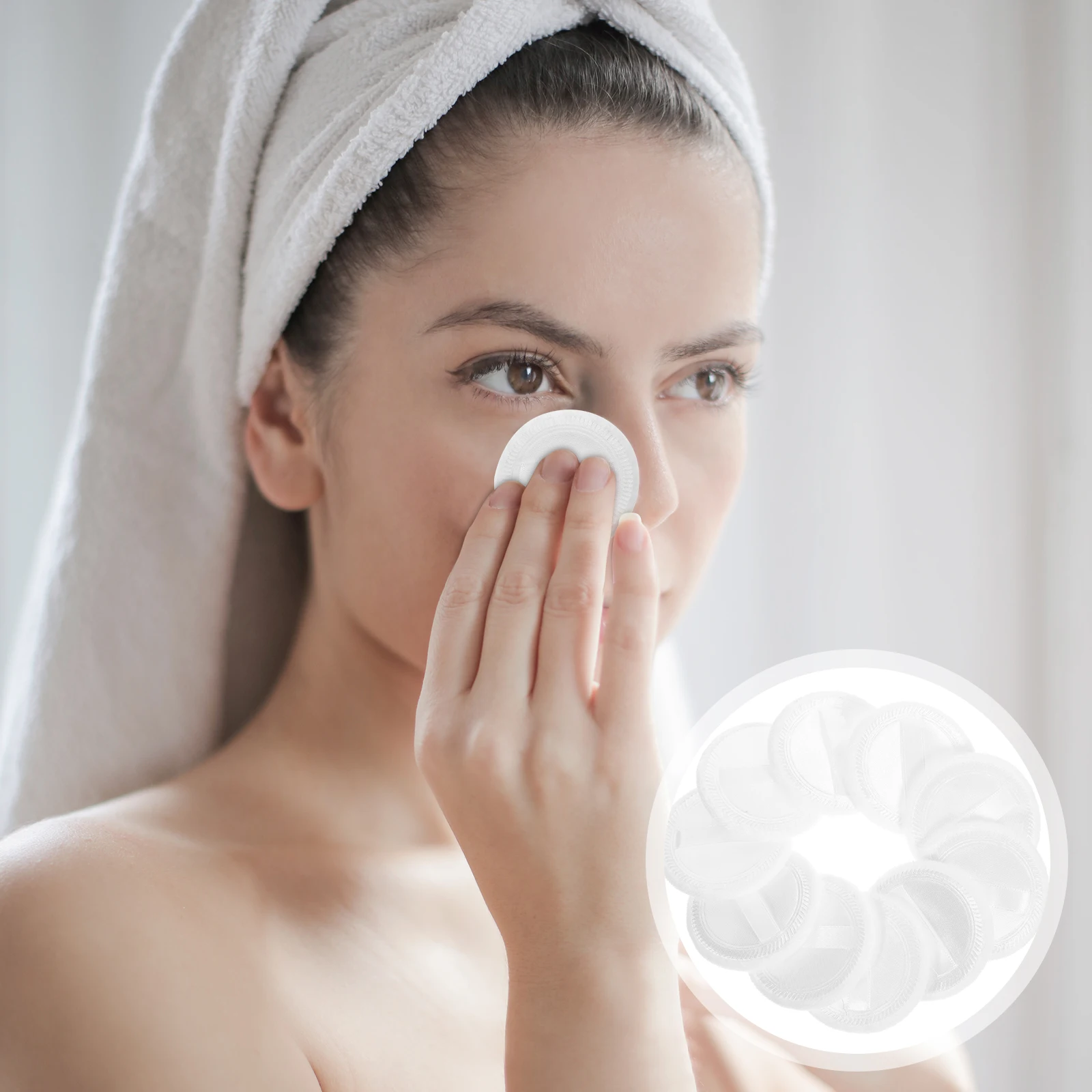 10 Pezzi di Piumini in Cotone Asciutto per Trucco, Morbidi Applicatori per Fondotinta in Polvere, Finitura Liscia