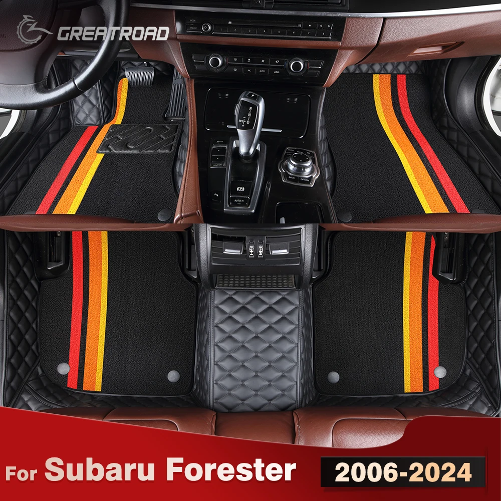

For Subaru Forester 2006-2024 Double Layer Car Floor Mats Custom Auto Carpet Cover Interior Accessories