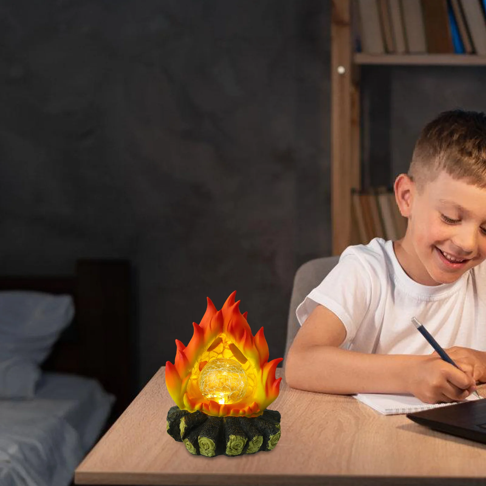 

Realistic Flame Nightlight Solar Powered Campfire Ornament for Party Garden Decor Indoor Outdoor Camping Tent Fireplace Lights