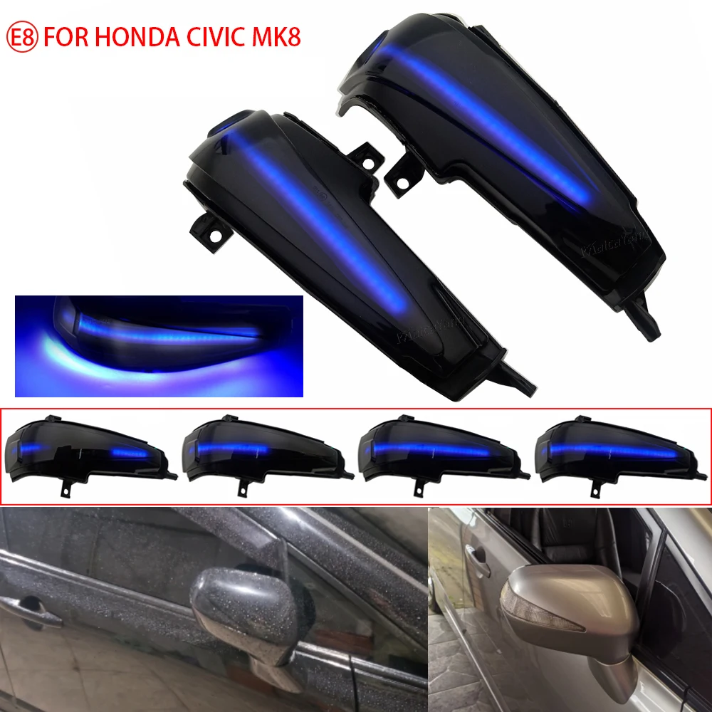 Dynamic LED Turn Signal Light Side Mirror Sequential Blinker Repeater For Honda Civic Mk8 FD1 FD2 FD3 FD4 FD5 FD6 FD7 2005-2011