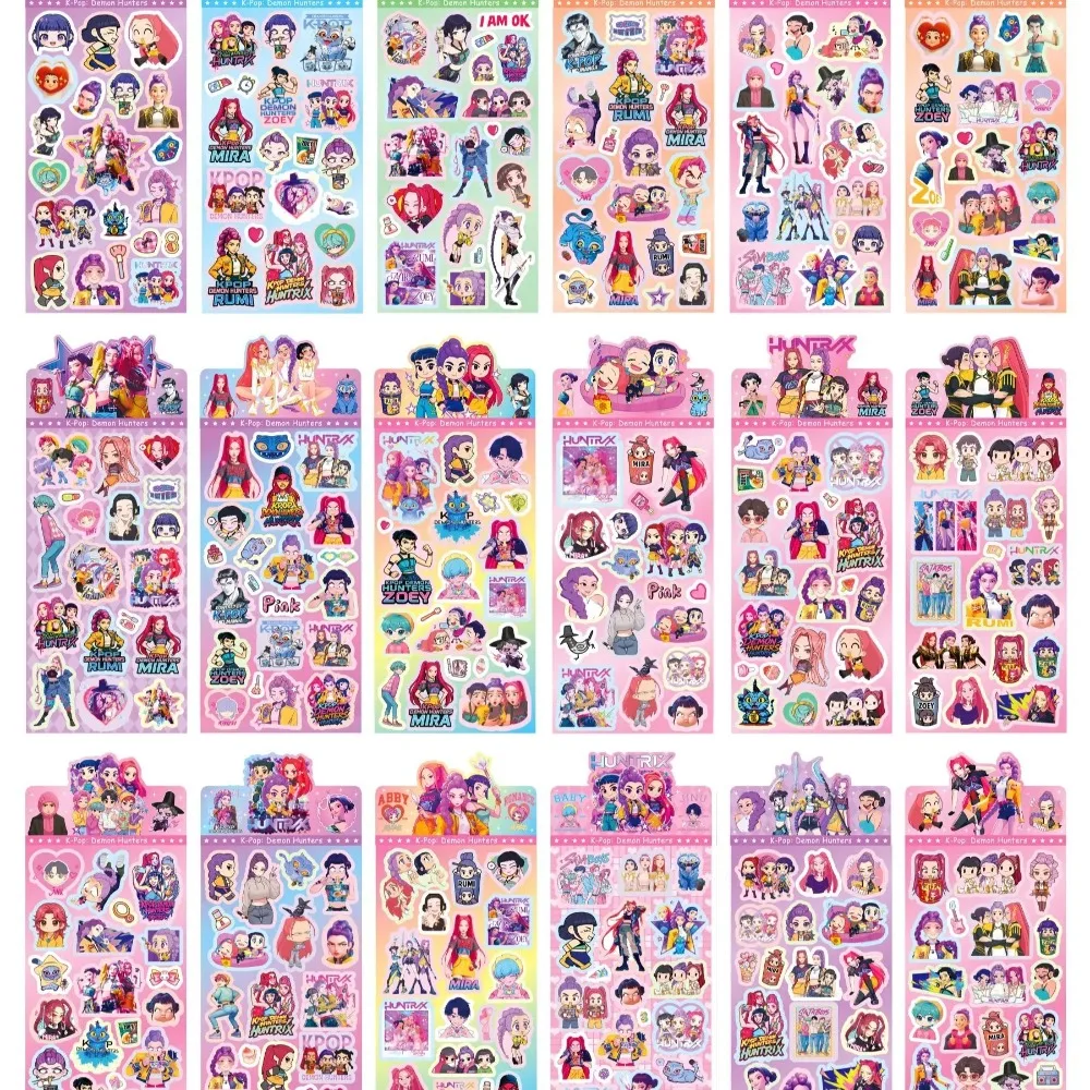 2026KPOP شيطان الصيادين Guka الشيطان الرجال مجموعة أنيمي الليزر قطع ملصق لمكتب القرطاسية واللوازم المدرسية الديكور-998 #6
