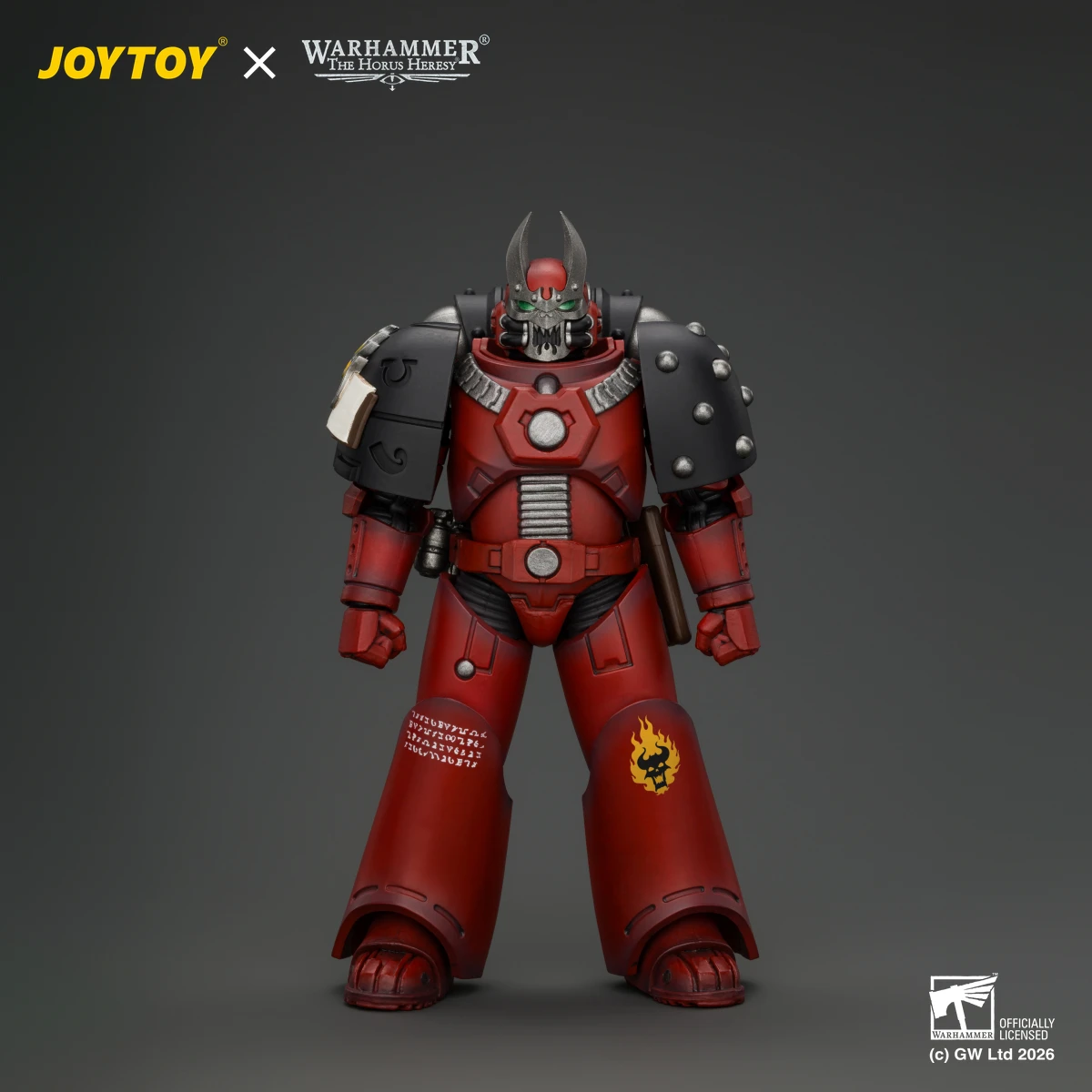 JOYTOY Warhammer 40K Word Bearers MkVI Tactical Sergeant with Power Sword and Plasma Pistol Game 1/18 Action Figure Model