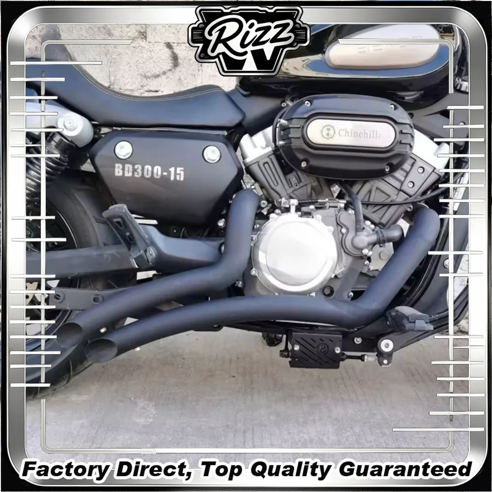 FOR Retro Stainless Harley Exhaust for Benda Chinchilla300 BD300 with Adjustable Inner OE Parameter Verified Size