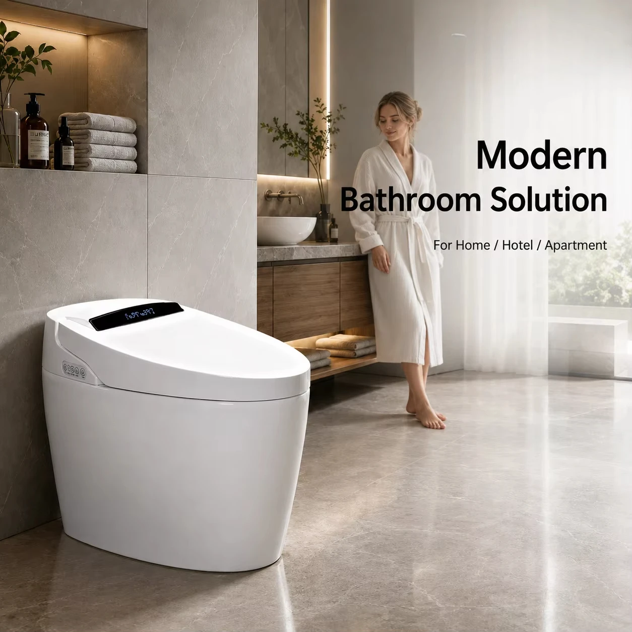 Modern Smart Toilet Auto Sensor Flush Intelligent Wc Heating Toilet Bowl Automatic Operation Smart Toilet With Remote Control