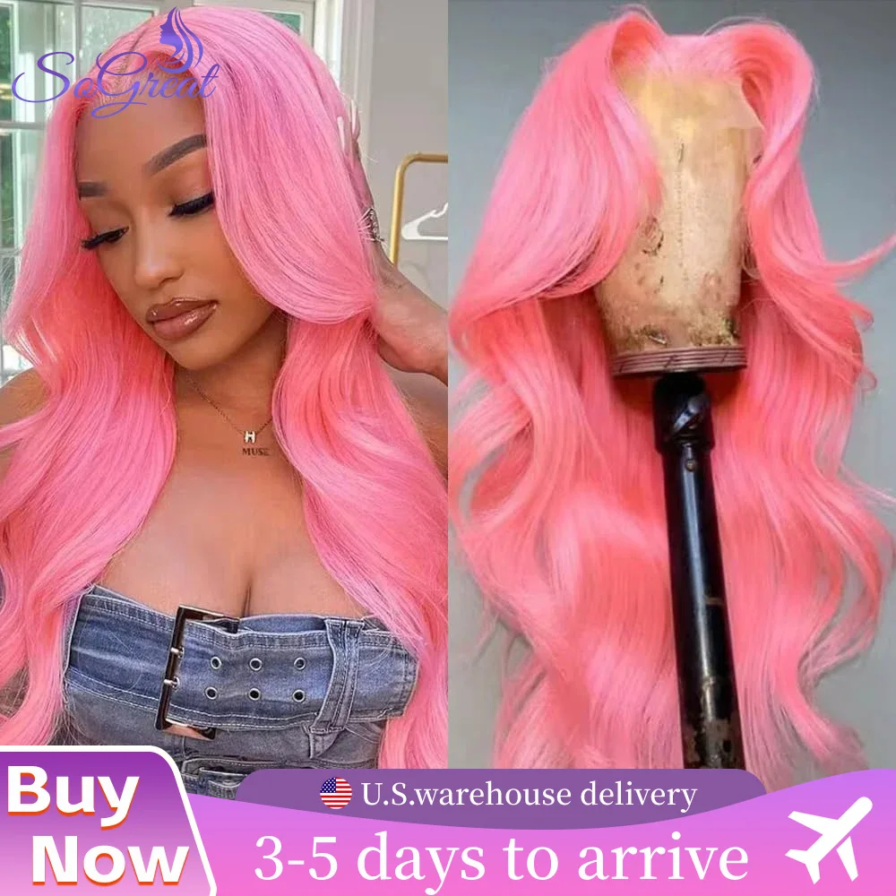 

SoGreat Body Wave Lace Front Wig 13x6 13x4 Lace Frontal Loose Body Wave Pink Human Hair Wig Colored Pre-Plucked Brazilian Hair